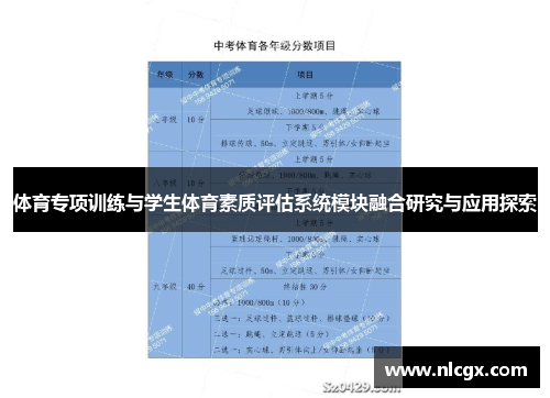 体育专项训练与学生体育素质评估系统模块融合研究与应用探索